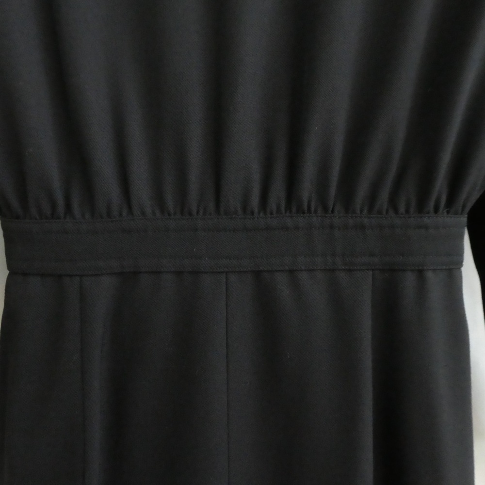 Valentino MissV Navy Wool Dress Button Front Lined Professional Gold Logo Button - Picture 5 of 8